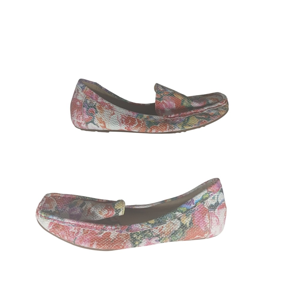 Isaac Mizrahi Live Imangelica Loafers 8.5W Multicolor Floral Leather Flats